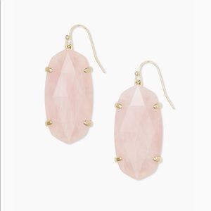 Kendra Scott Esme Earrings - Rose Quartz Blush pink and gold